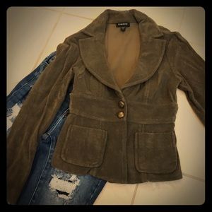 Very rare vintage Bebe terry woven blazer in olive